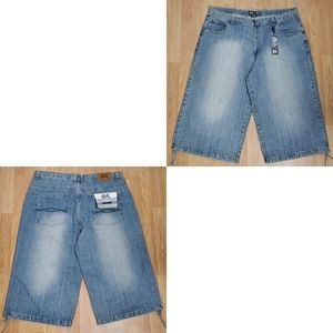 NWT Soul lot 44x20.5 wide leg relaxed fit denim short blue hip hop baggy y2k